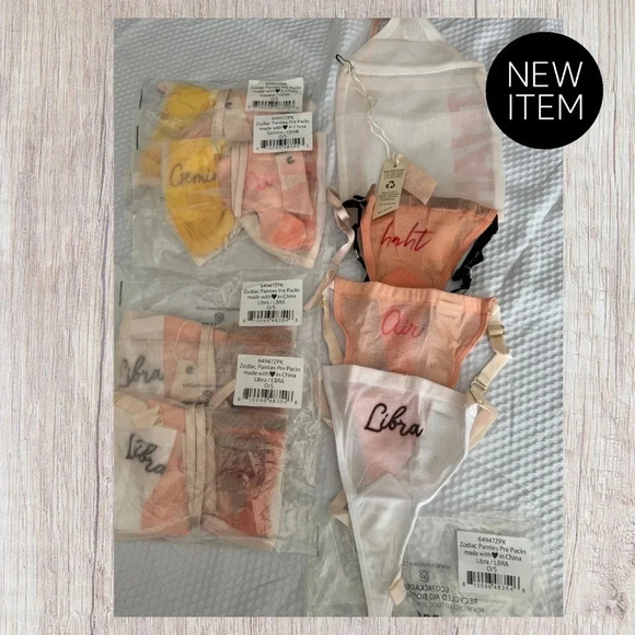 Free People x We Are HAH Zodiac 3 Pack Thongs In MultI Colors  OS Gemini & Libra - Picture 5 of 7